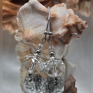 Elegant Silver Crystal Drop Earrings